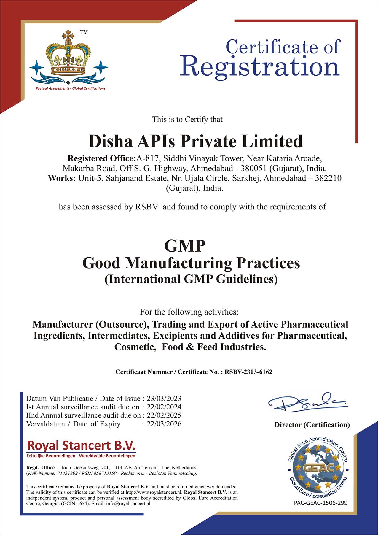 GMP Certificate